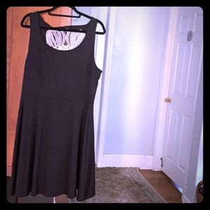 Black dress, a-line skirt, with lace skull design